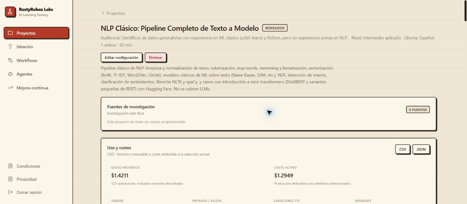 Real project with pipeline, costs and artifacts
