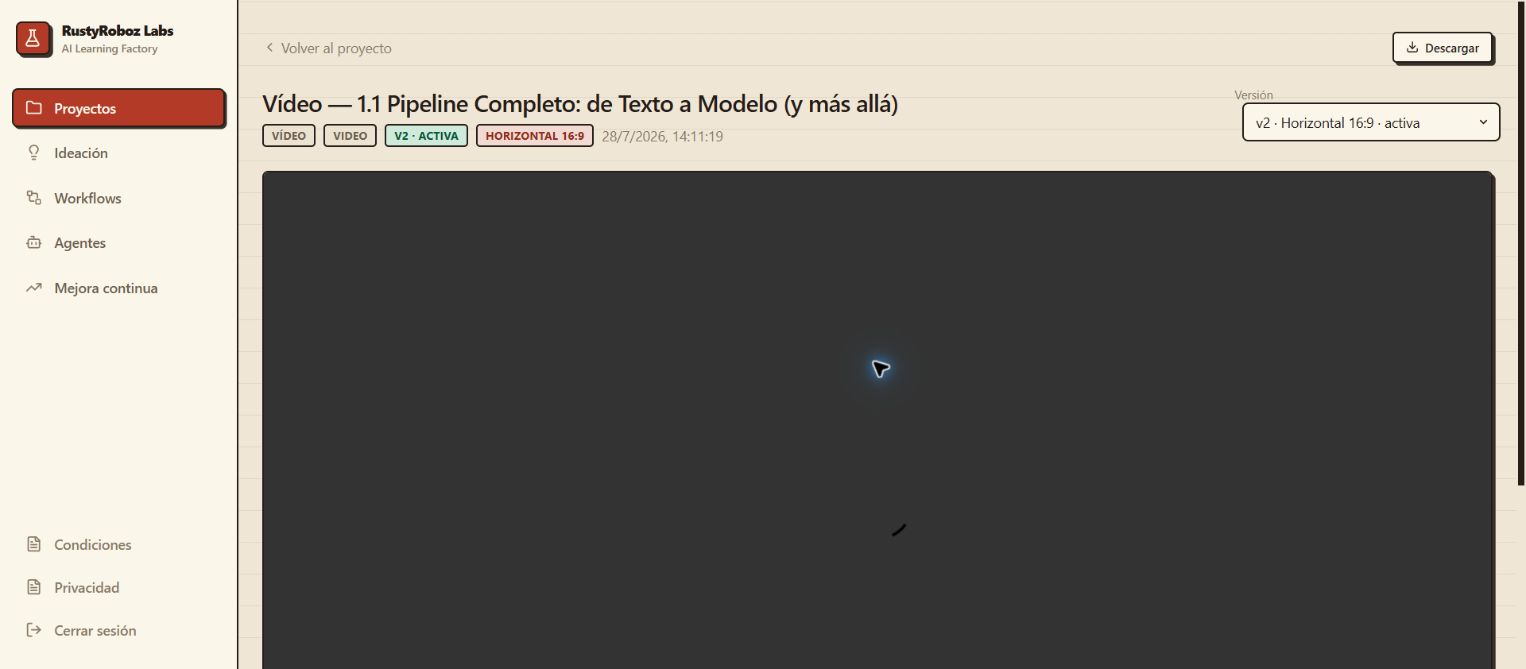 Player showing the generated video artifact