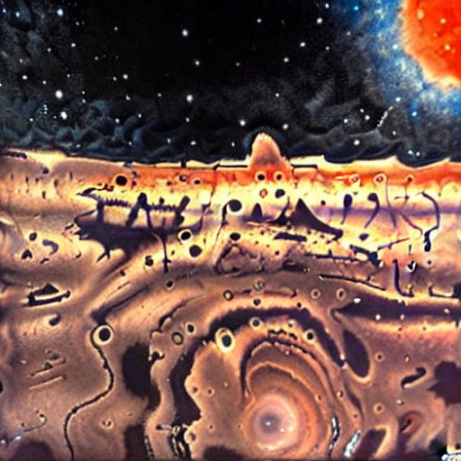 AI-generated surface of Mars in the style of JuliaArt
